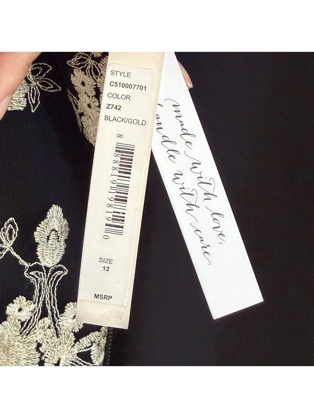 Alice + Olivia Avani Lace Trimmed Crop Embellishment Top Size 12 Black - Picture 9 of 9